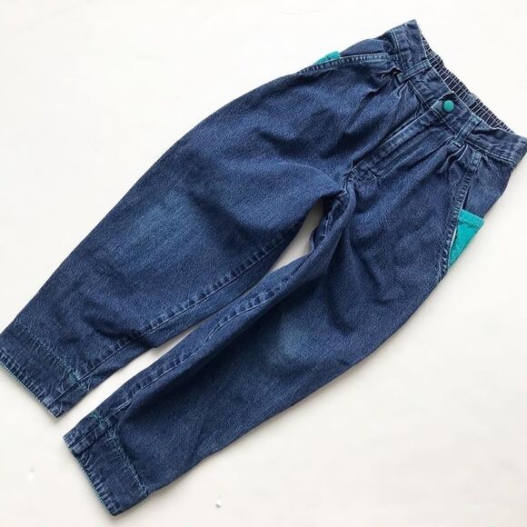 Vintage Marks & Spencer corduroy/denim pleated waist jeans VGUC 6Y - Picture 2 of 9